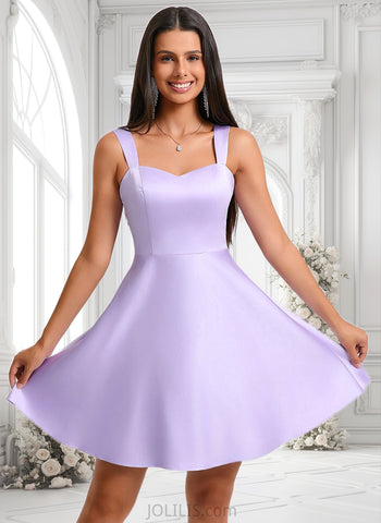 Lilian A-line Sweetheart Short Satin Homecoming Dress With Bow JLP0025682