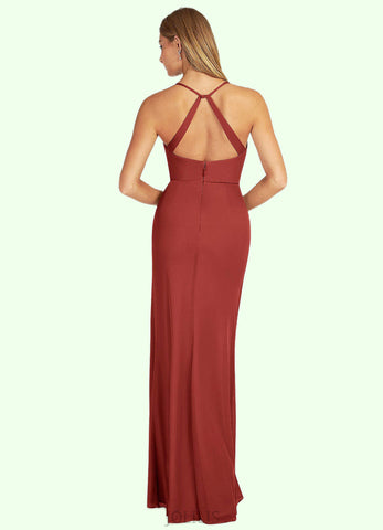 Nan Sheath Pleated Mesh Floor-Length Dress SJSP0019694