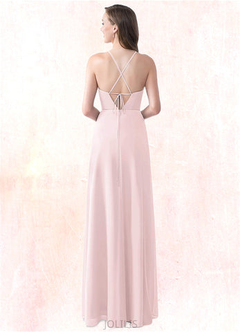 Nancy A-Line Pleated Chiffon Floor-Length Dress SJSP0019761