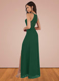 Mackenzie A-Line Lace Chiffon Floor-Length Dress SJSP0019755