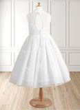 Audrey Ball-Gown Lace Tulle Tea-Length Dress SJSP0020249