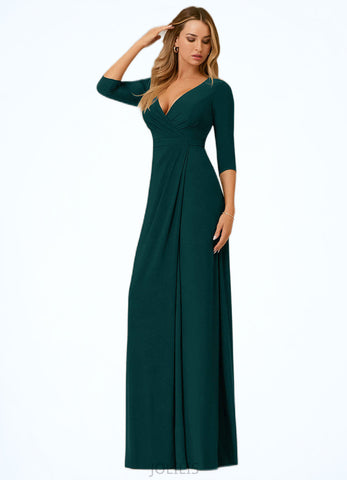 Braelyn Sheath Pleated Luxe Knit Floor-Length Dress SJSP0019795