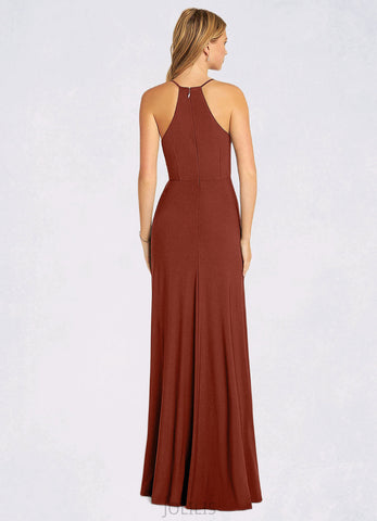 Ashly Sheath Pleated Luxe Knit Floor-Length Dress SJSP0019805