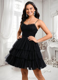 Leilani Ball-Gown/Princess Scoop Short Tulle Homecoming Dress With Pleated Ruffle JLP0025648