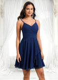 Stacy A-line V-Neck Short Chiffon Homecoming Dress JLP0025641