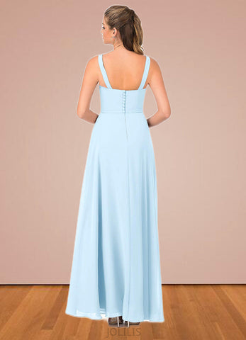 Adelaide A-Line Side Slit Chiffon Floor-Length Dress SJSP0019661