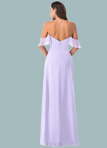 Tess A-Line Ruched Chiffon Floor-Length Dress SJSP0019684