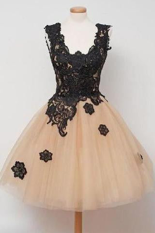 Off-the-Shoulder Black Lace Sweet 16 dresses Lace Prom Dresses JS965