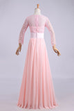 Bridesmaid Dresses A-Line Scoop Lace And Chiffon Floor-Length