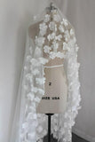 Long Tulle Ivory Wedding Veils with Hand Made Flowers, Wedding Veils SJS15583