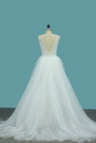 Lace V Neck Wedding Dresses Mermaid With Sash Court Train