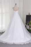 A Line Sweetheart Wedding Dresses Organza With Applique