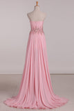 Scalloped Neck Ruffled Bodice A Line Chiffon Prom Dresses