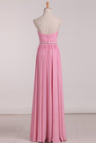 New Arrival Sweetheart Bridesmaid Dresses Chiffon With Ruffles And Beads