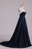 Bicolor Prom Dresses Sweetheart A Line Satin Court Train