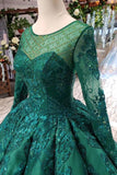 Prom Dresses Scoop Long Sleeves Lace Up Back Sequins