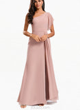 Ariel Trumpet/Mermaid One Shoulder Floor-Length Chiffon Bridesmaid Dress With Ruffle UKP0020205