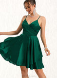 Camryn A-line V-Neck Short/Mini Silky Satin Homecoming Dress UKP0020463