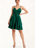 Camryn A-line V-Neck Short/Mini Silky Satin Homecoming Dress UKP0020463