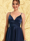 Amaya A-line V-Neck Short/Mini Satin Homecoming Dress UKP0020466