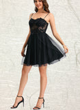 Lyla A-line Sweetheart Short/Mini Tulle Homecoming Dress With Sequins UKP0020467