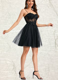 Lyla A-line Sweetheart Short/Mini Tulle Homecoming Dress With Sequins UKP0020467