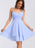 Elvira A-line V-Neck Short/Mini Chiffon Homecoming Dress UKP0020470