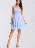 Elvira A-line V-Neck Short/Mini Chiffon Homecoming Dress UKP0020470