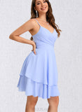 Elvira A-line V-Neck Short/Mini Chiffon Homecoming Dress UKP0020470