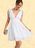 Eleanor A-line V-Neck Short/Mini Chiffon Homecoming Dress UKP0020475