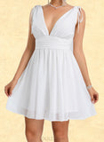 Eleanor A-line V-Neck Short/Mini Chiffon Homecoming Dress UKP0020475