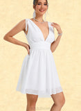 Eleanor A-line V-Neck Short/Mini Chiffon Homecoming Dress UKP0020475