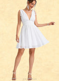 Eleanor A-line V-Neck Short/Mini Chiffon Homecoming Dress UKP0020475