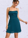 Amya A-line Cowl Short/Mini Silky Satin Homecoming Dress UKP0020477