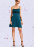 Amya A-line Cowl Short/Mini Silky Satin Homecoming Dress UKP0020477