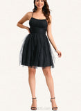 Jessica A-line Scoop Short/Mini Tulle Homecoming Dress With Cascading Ruffles UKP0020479