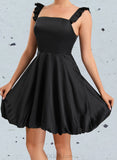 Bailee A-line Square Short/Mini Satin Homecoming Dress UKP0020484