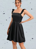 Bailee A-line Square Short/Mini Satin Homecoming Dress UKP0020484