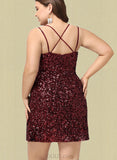 Patsy Bodycon Scoop Short/Mini Sequin Homecoming Dress With Sequins UKP0020489