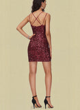 Patsy Bodycon Scoop Short/Mini Sequin Homecoming Dress With Sequins UKP0020489