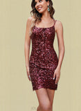 Patsy Bodycon Scoop Short/Mini Sequin Homecoming Dress With Sequins UKP0020489