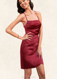 Violet Bodycon Square Short/Mini Satin Homecoming Dress UKP0020495