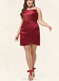 Violet Bodycon Square Short/Mini Satin Homecoming Dress UKP0020495