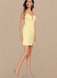 Dixie Bodycon V-Neck Short/Mini Lace Homecoming Dress UKP0020496