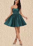 Vivien A-line Sweetheart Short/Mini Satin Homecoming Dress UKP0020497