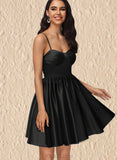 Vivien A-line Sweetheart Short/Mini Satin Homecoming Dress UKP0020497