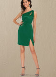 Roberta Bodycon One Shoulder Short/Mini Satin Homecoming Dress UKP0020507