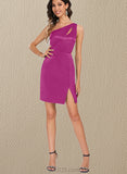 Roberta Bodycon One Shoulder Short/Mini Satin Homecoming Dress UKP0020507