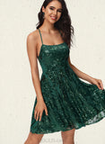 Hazel A-line Scoop Short/Mini Sequin Homecoming Dress With Sequins UKP0020508