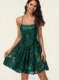 Hazel A-line Scoop Short/Mini Sequin Homecoming Dress With Sequins UKP0020508